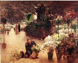 Theodore Clement Steele Flower Mart painting